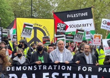 رئيس المنتدى الفلسطيني زاهر بيراوي وخطاب المنتدى في مظاهرات فلسطين